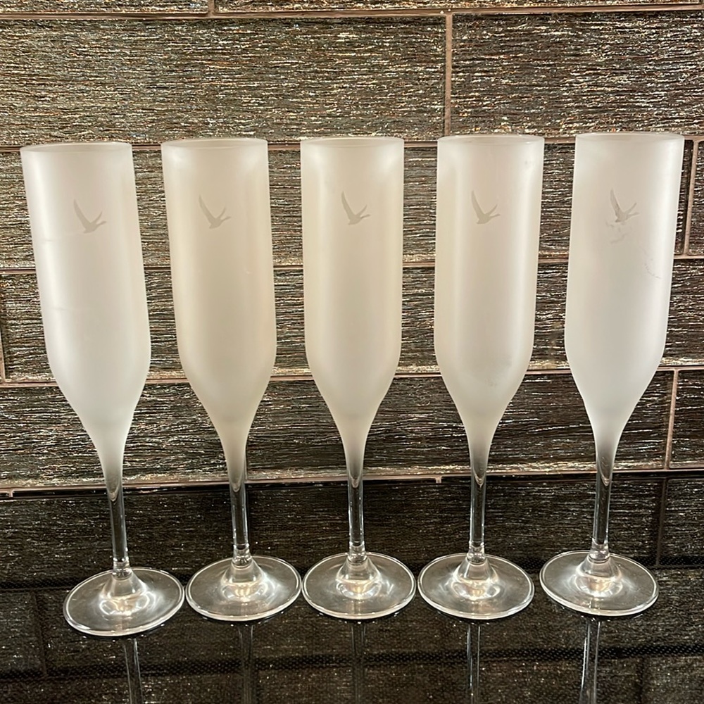 Grey Goose Frosted Champagne Glasses Flute Set Wine Glass Cocktail Promo Only
